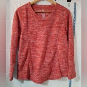 Cozy Heathered Red Long Sleeve Top